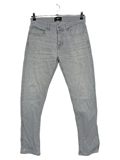 7 For All Mankind Damen Jeans Regular Fit Grau Gr. 42 W33 Stretch