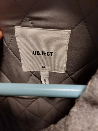 Object Damen Steppjacke Gr. 40/L Grau Wattiert Shacket Übergangsjacke