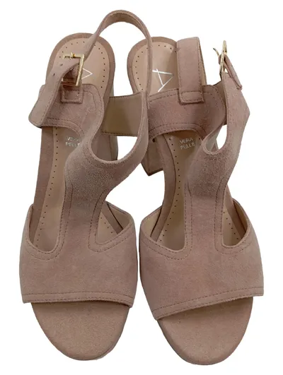 Alesya Damen Plateausandalen Wildleder Beige Gr. 40 Elegant High Heels