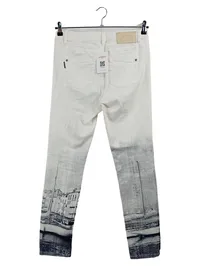 Marc Cain Damen Jeans Straight Leg Gr. 40 Weiß Maritim Print 2