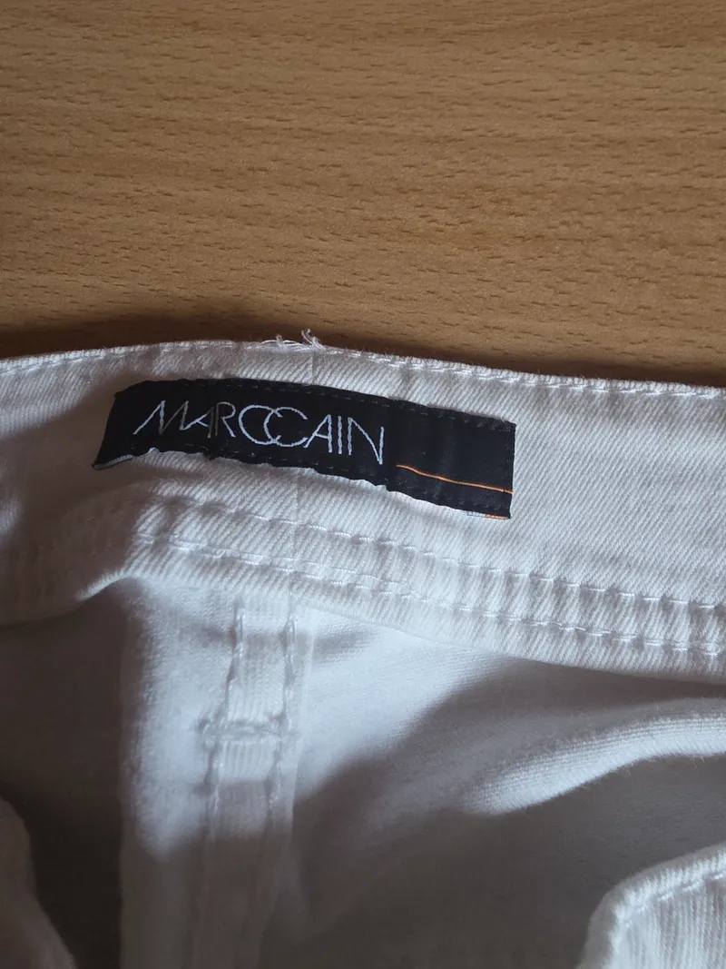 Marc Cain Damen Jeans Straight Leg Gr. 40 Weiß Maritim Print 3