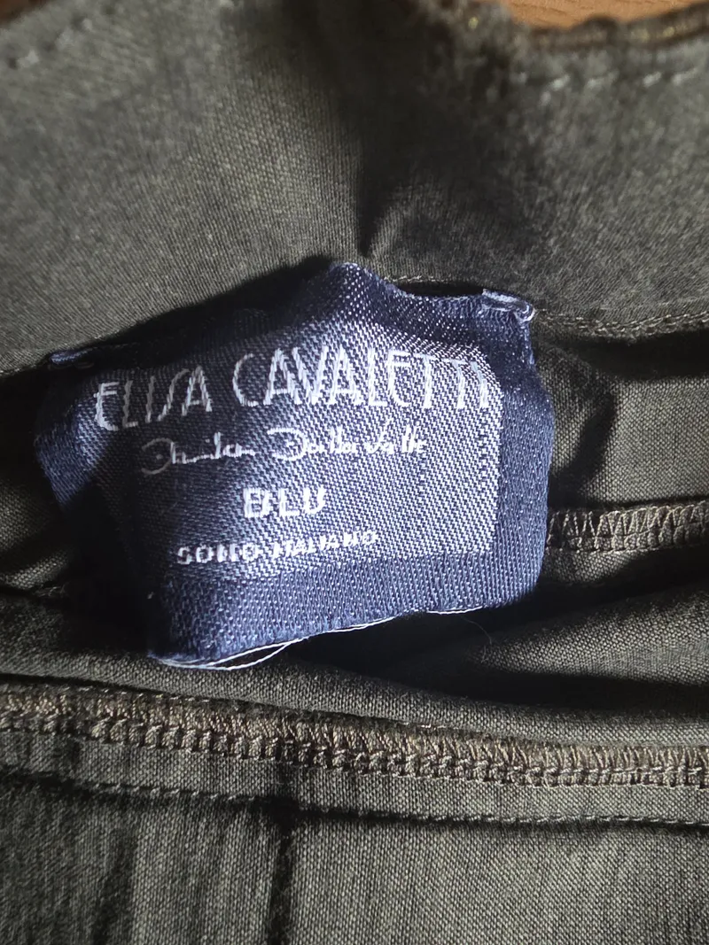Elisa Cavaletti Stoffhose Damen Gold Metallic-Look Gr. 40 W31 Party 2
