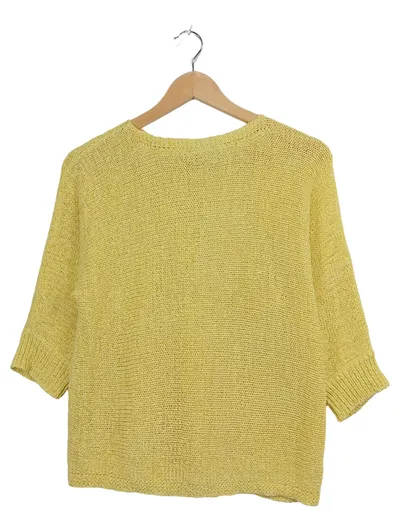 Freequent Damen Strickpullover Pullover Gelb Gr. 36 S 3, 4-Arm Casual