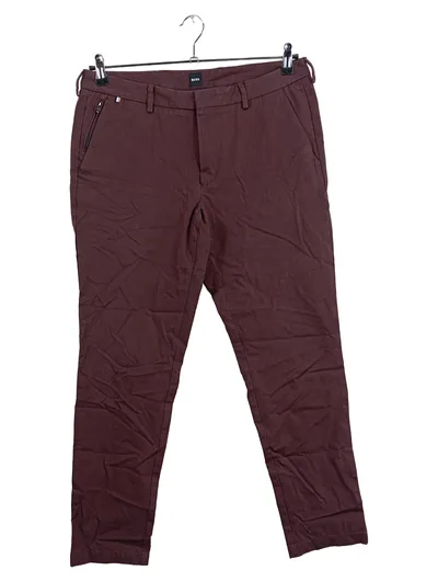 BOSS Herren Stoffhose Chino Gr. 48 W32 M Bordeaux Rot Casual