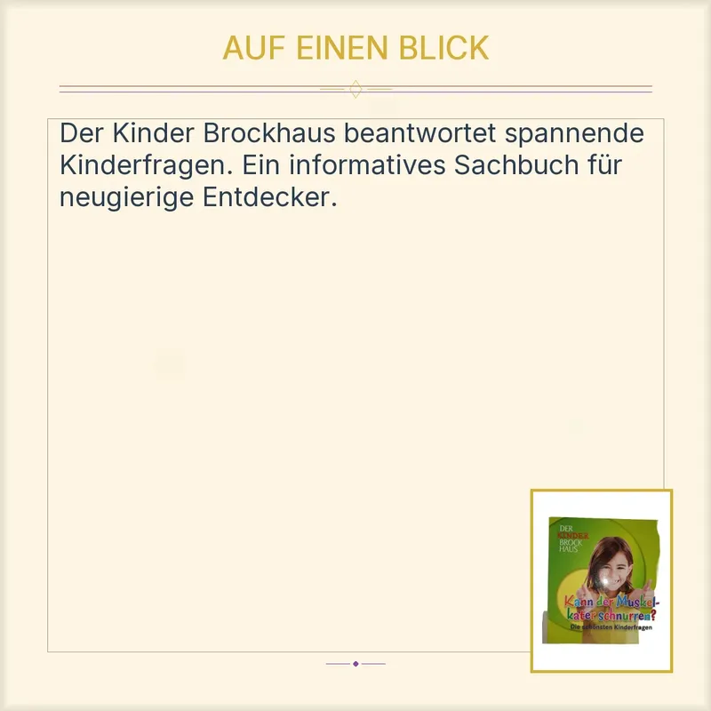 Der Kinder Brockhaus Kann der Muskelkater schnurren? Sachbuch für Kinder 1