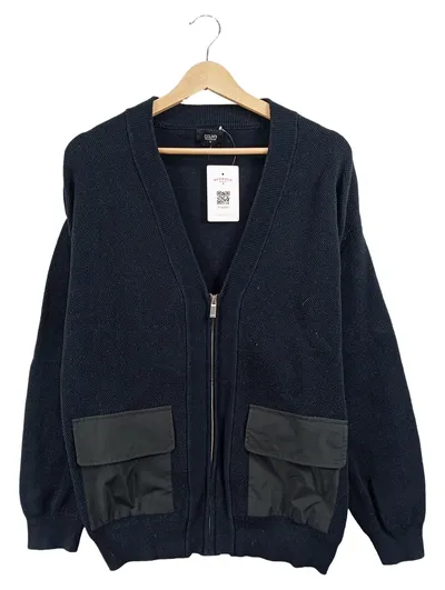 COLIN'S Strickjacke Herren Gr. 48 M Schwarz Baumwolle Reißverschluss Casual