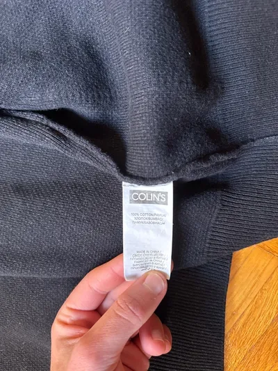 COLIN'S Strickjacke Herren Gr. 48 M Schwarz Baumwolle Reißverschluss Casual