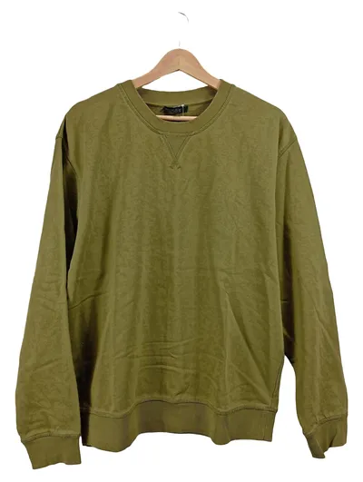 COS Herren Sweatshirt Pullover Oliv Basic Gr. 48 M Baumwolle