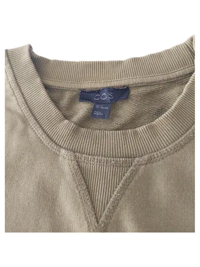 COS Herren Sweatshirt Pullover Oliv Basic Gr. 48 M Baumwolle