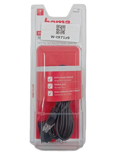 Hama DSL Box Kabel TAE-F Stecker auf 8p2c Stecker 3m Schwarz 5CCAB1A8