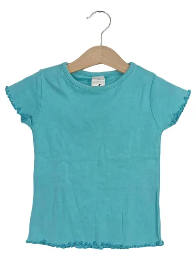 C&A Kinder T-Shirt Türkis Gr. 92 Kurzarm Basic Baumwolle