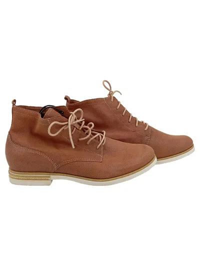 Tamaris Damen Stiefeletten Schnürschuhe Leder Braun Gr. 37