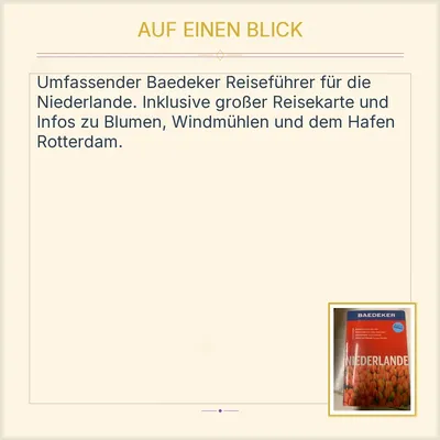 Baedeker Reiseführer Niederlande Holland Blumen Windmühlen Rotterdam