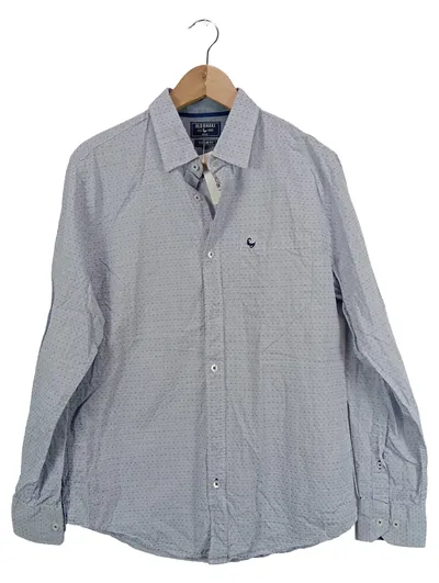 Old Khaki Herren Freizeithemd Langarm Gr. M Grau Baumwolle Regular Fit