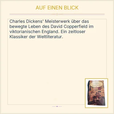 David Copperfield Charles Dickens Klassische Literatur Roman Buch