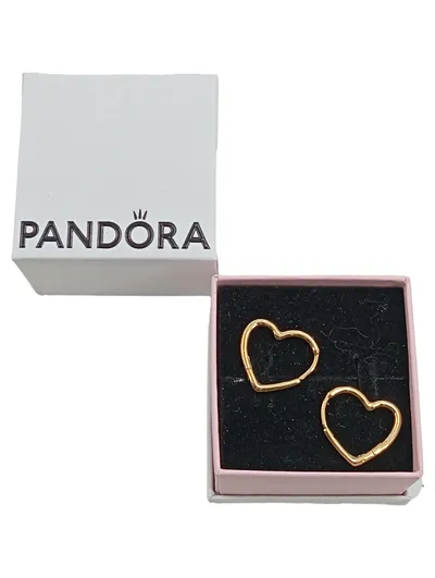 Pandora Ohrringe Creolen Herz Gold vergoldet Sterlingsilber Damen