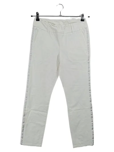 Alberto Damen Stoffhose Lucy Weiß Gr. 36 W28 S Slim Fit Glitzerstreifen