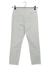 Alberto Damen Stoffhose Lucy Weiß Gr. 36 W28 S Slim Fit Glitzerstreifen 2