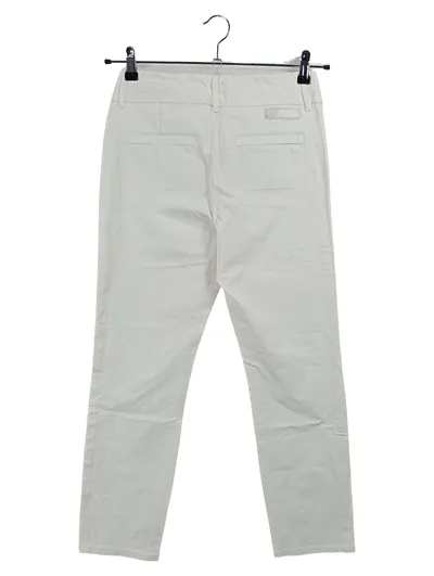 Alberto Damen Stoffhose Lucy Weiß Gr. 36 W28 S Slim Fit Glitzerstreifen