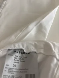 Alberto Damen Stoffhose Lucy Weiß Gr. 36 W28 S Slim Fit Glitzerstreifen 4