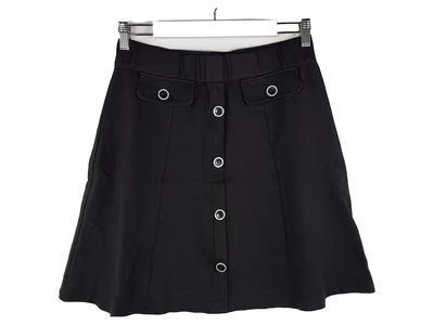 SIENNA Damen A-Linienrock Schwarz Gr. 40 L Knopfleiste Casual