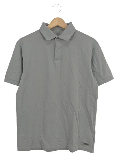 DRYKORN Herren Poloshirt Grau Strukturmuster Gr. 46 S Casual