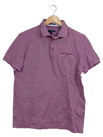 Ted Baker Herren Poloshirt Pink Diamond Pattern Gr. 46 S Casual Baumwolle