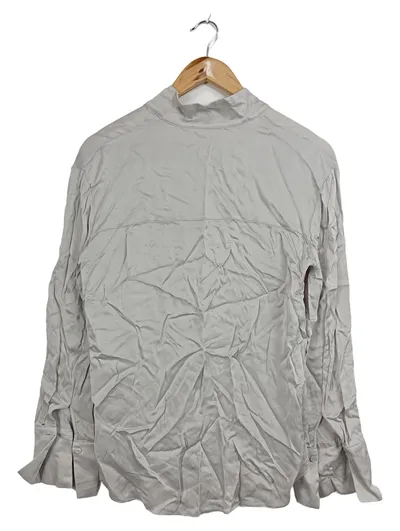 FFC Bluse Damen Grau Gr. 34 XS Elegant Langarm Viskose Oberteil Shirt
