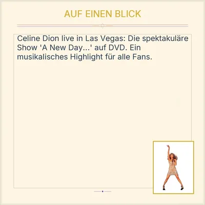 Celine Dion A Day Live in Las Vegas Konzert DVD Musik Show