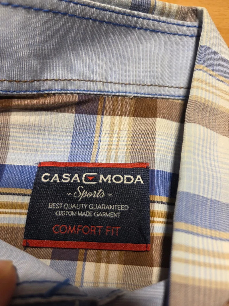 CASAMODA Herren Freizeithemd Kariert Mehrfarbig Gr. 48 M Kurzarm Comfort Fit 2