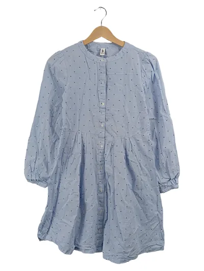 Yigga Mädchen Blusenkleid Hemdblusenkleid Gr. 158 Blau Gestreift Casual