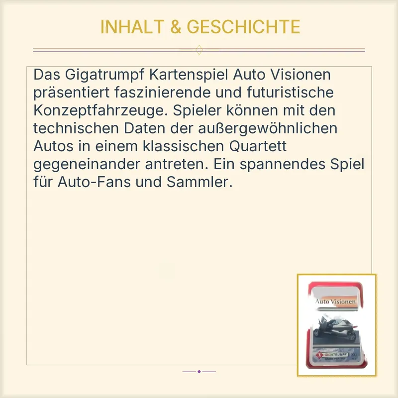 ASS Altenburger Gigatrumpf Auto Visionen Quartett Kartenspiel ab 6 Jahre 4