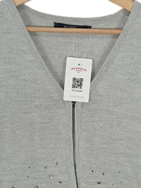 Hallhuber Strickjacke Grau Gr. 38 M Pailletten Elegant Festlich 3