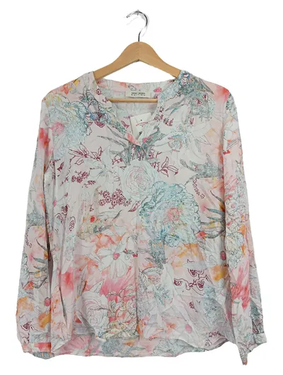 Gerry Weber Damen Bluse Gr. 36 Floral Langarm Baumwolle Mehrfarbig