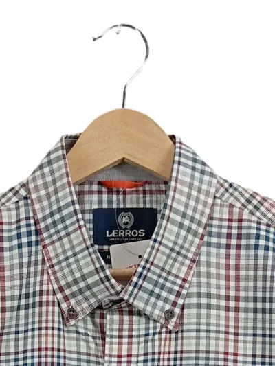LERROS Freizeithemd Herren Gr. 48 M Mehrfarbig Kariert Langarm Baumwolle Casual