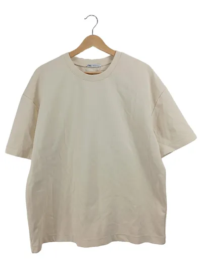 Zara Herren Pullunder Beige Gr. 48 M Basic Baumwolle Kurzarm
