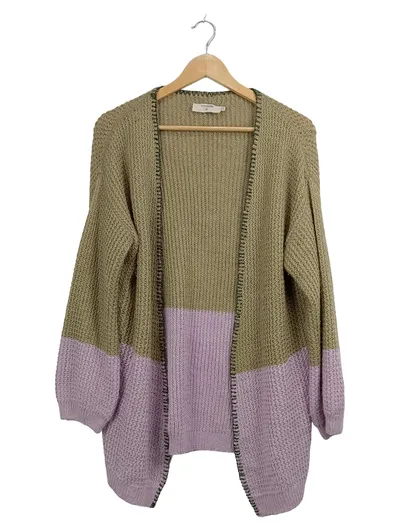 Cream Damen Strickjacke Cardigan Gr. 38 M Beige Lila Casual