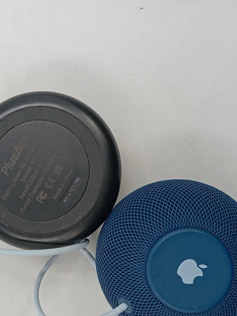 Apple HomePod Mini Smart Speaker Blau mit PlusAcc Akku Basis 6