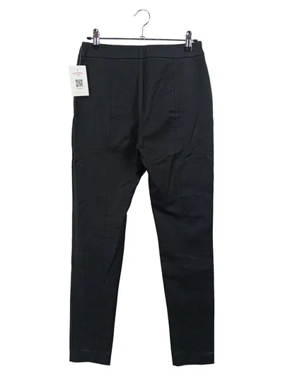 Hallhuber Stoffhose Damen Schwarz Gr. 36 W28 S Reißverschluss-Details Casual