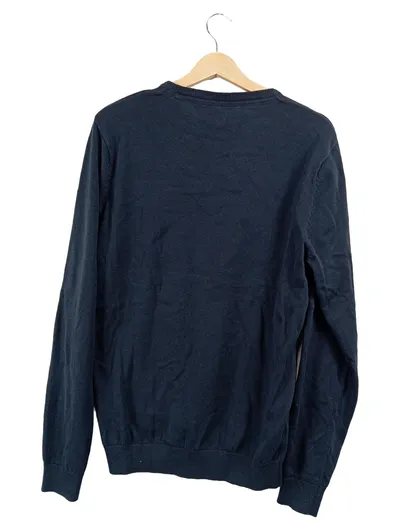 Tom Tompson Herren Pullover Gr. M Blau Baumwolle Rundhals Basic