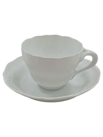Hutschenreuther Tasse und Unterteller Porzellan Weiß Klassisch Kaffeetasse