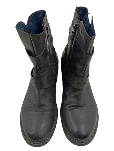 Tamaris Damen Biker Boots Stiefeletten Schwarz Gr. 37 Leder