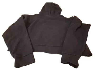 PUMA Damen Crop Hoodie Kapuzenpullover Schwarz Gr. M Worldwide