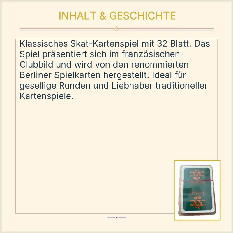 Skat Rekord Kartenspiel Berliner Spielkarten Französisches Clubbild 32 Blatt 4