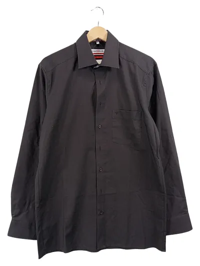 MARVELIS Business Hemd Herren Gr. 40 L Schwarz Gepunktet Langarm Modern Fit