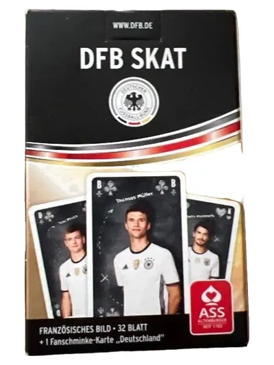 DFB Skat Kartenspiel ASS Altenburger Französisches Bild 32 Blatt Fanschminke