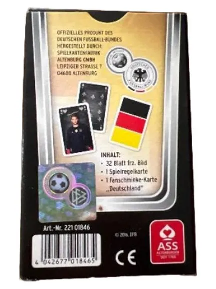 DFB Skat Kartenspiel ASS Altenburger Französisches Bild 32 Blatt Fanschminke 2