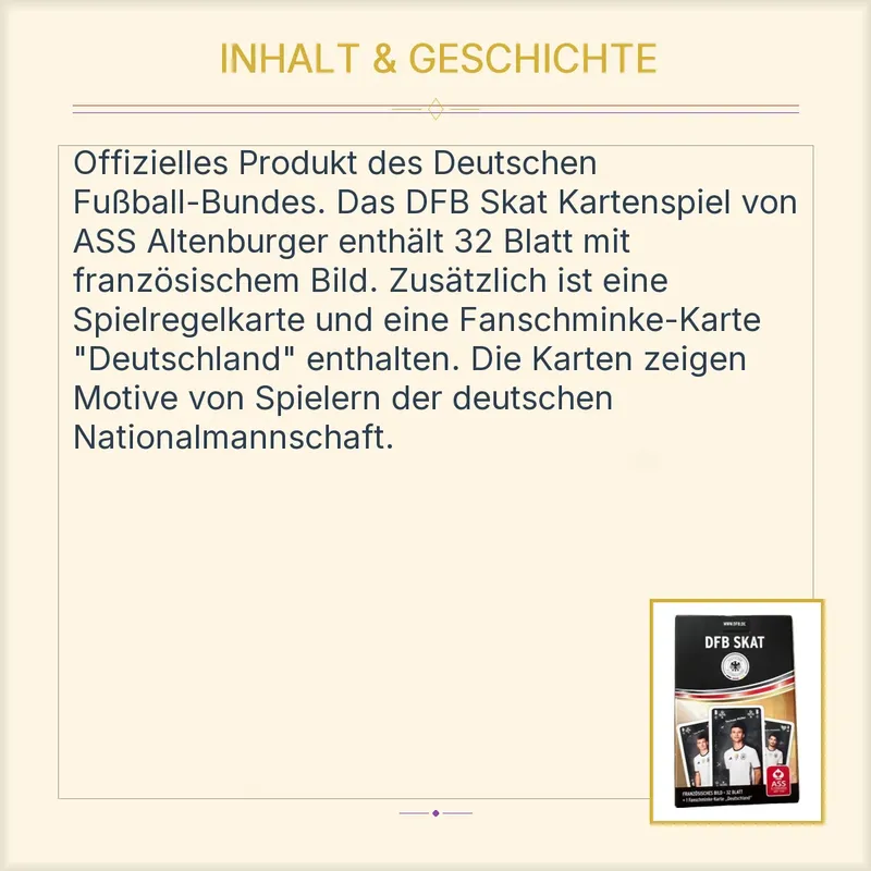 DFB Skat Kartenspiel ASS Altenburger Französisches Bild 32 Blatt Fanschminke 4