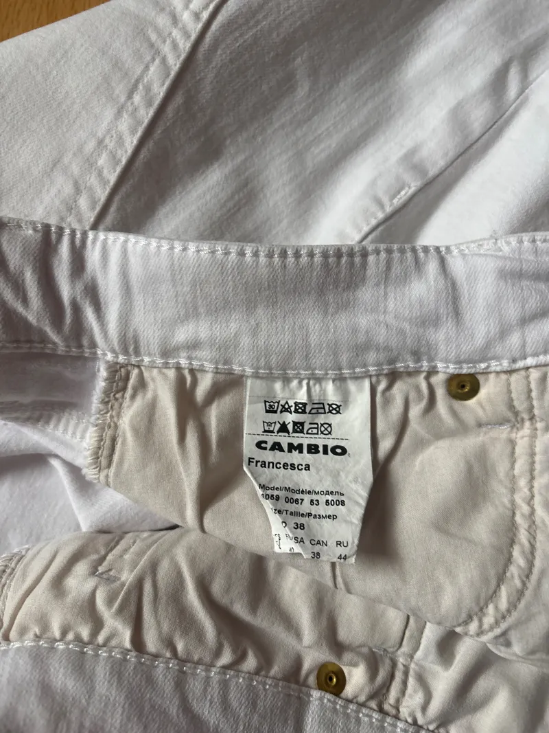 Cambio Francesca Damen Jeans Straight Leg Weiß Gr. 38 3