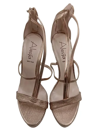 Alesya Sandaletten Damen High Heels Plateau Gold Gr. 40 Elegant